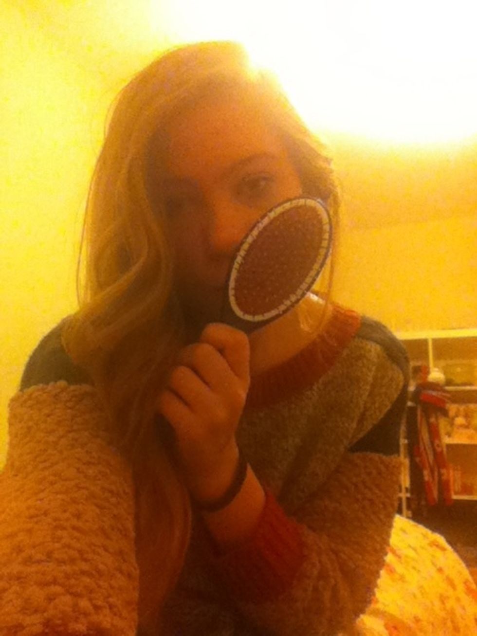 Get a brush. (simple...) *put on your favourite music if you like, as curling can sometimes take a while* :)