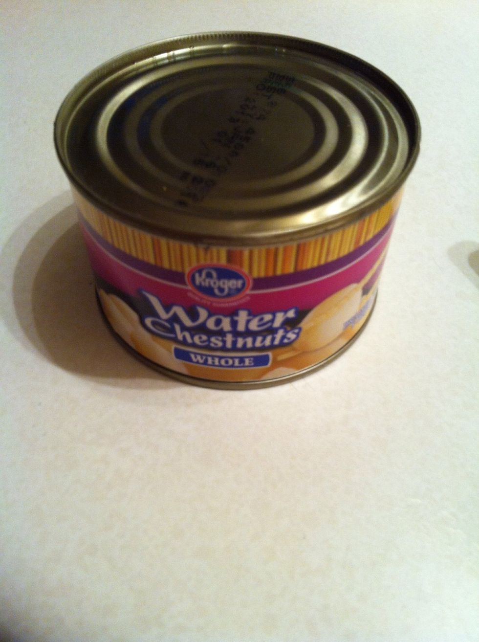 Get a can of water chest nuts and drain the juice out.