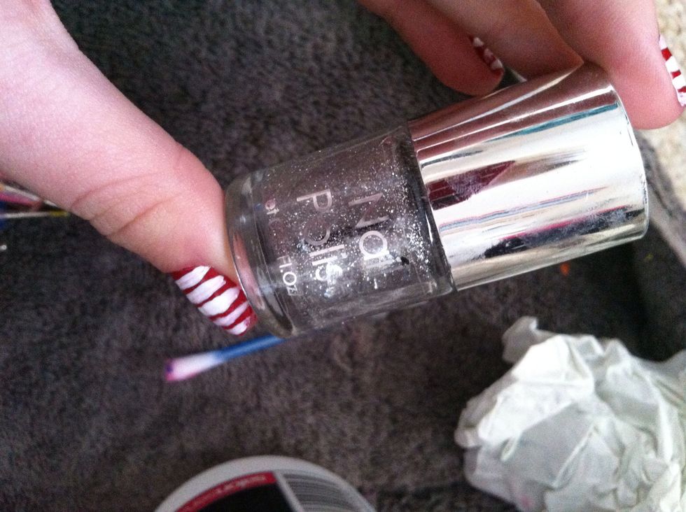 Get a clear&sparkly nail polish and apply over all nails