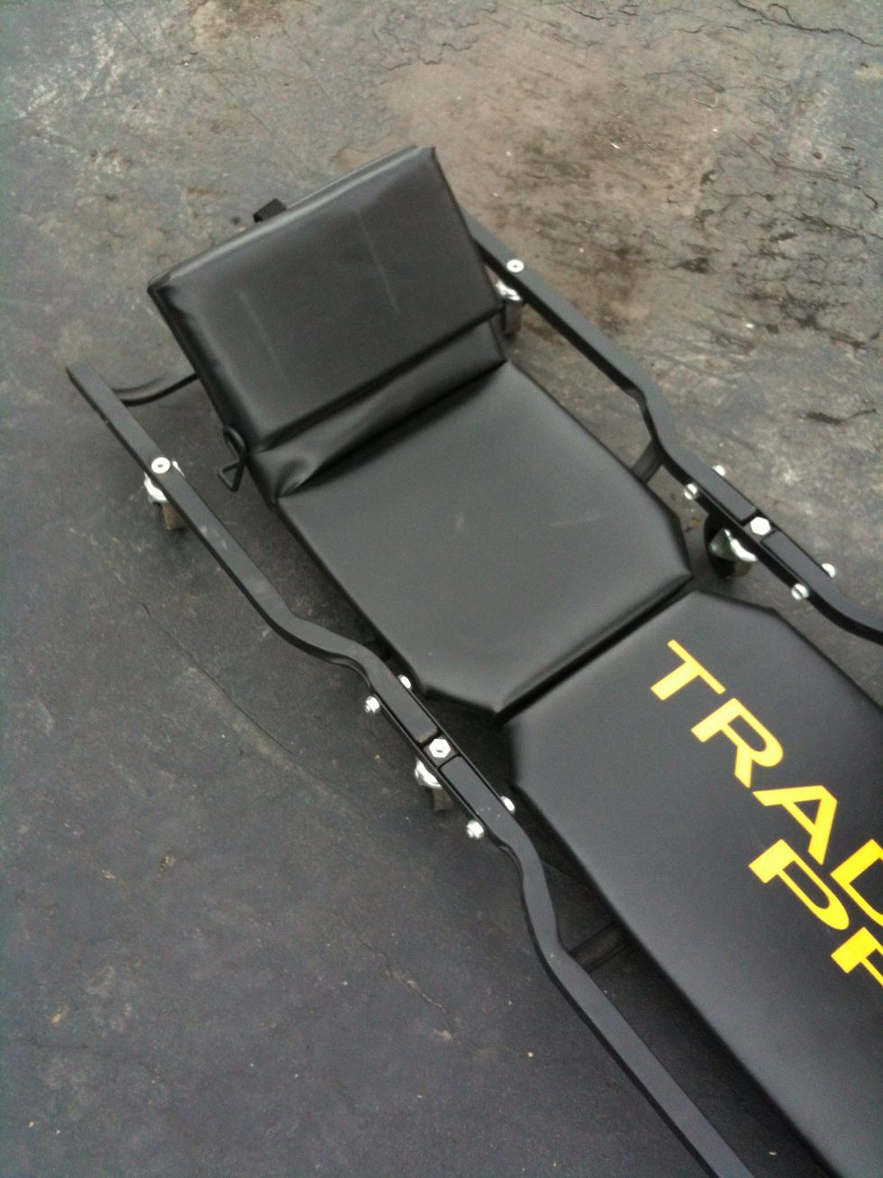 Get a Creeper (aka the thing you use to slide under a car and fix stuff). You can also substitute with just a board on wheels.