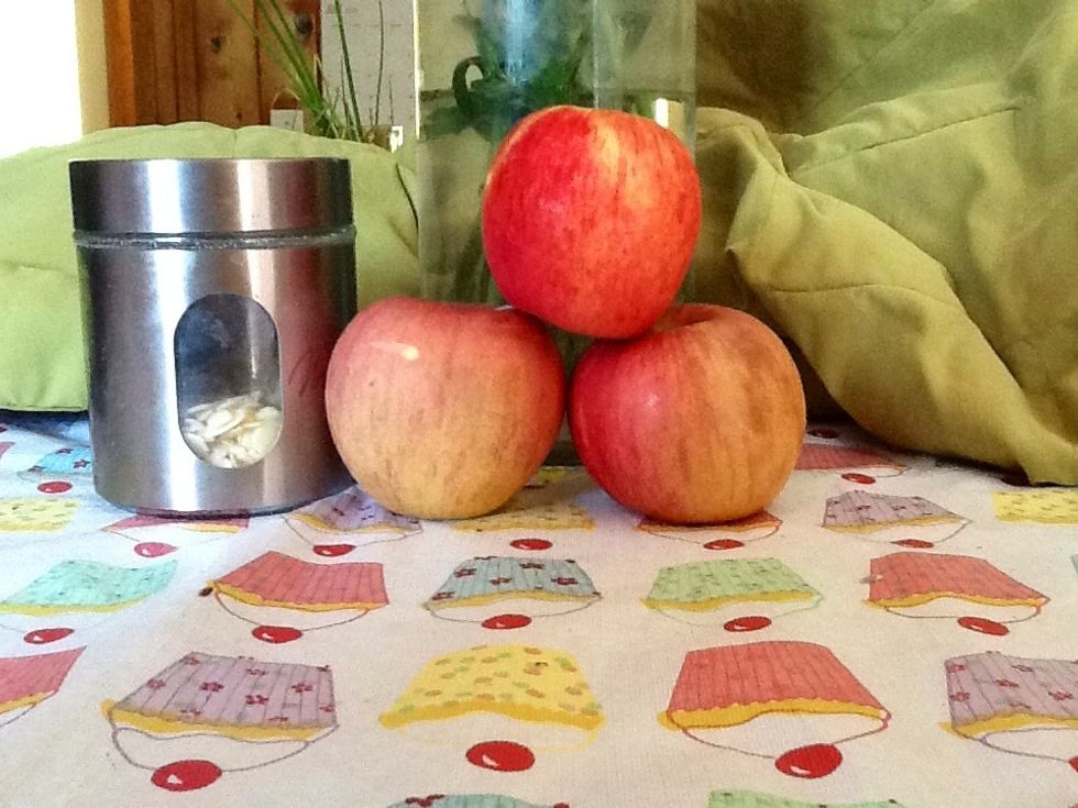 Get a cutting board and sharp knife and a third bowl.