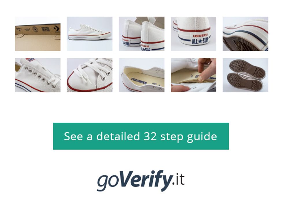 Get a detailed 32 point step-by-step guide on spotting fake Converse All Star Chuck Taylor's from goVerify.it