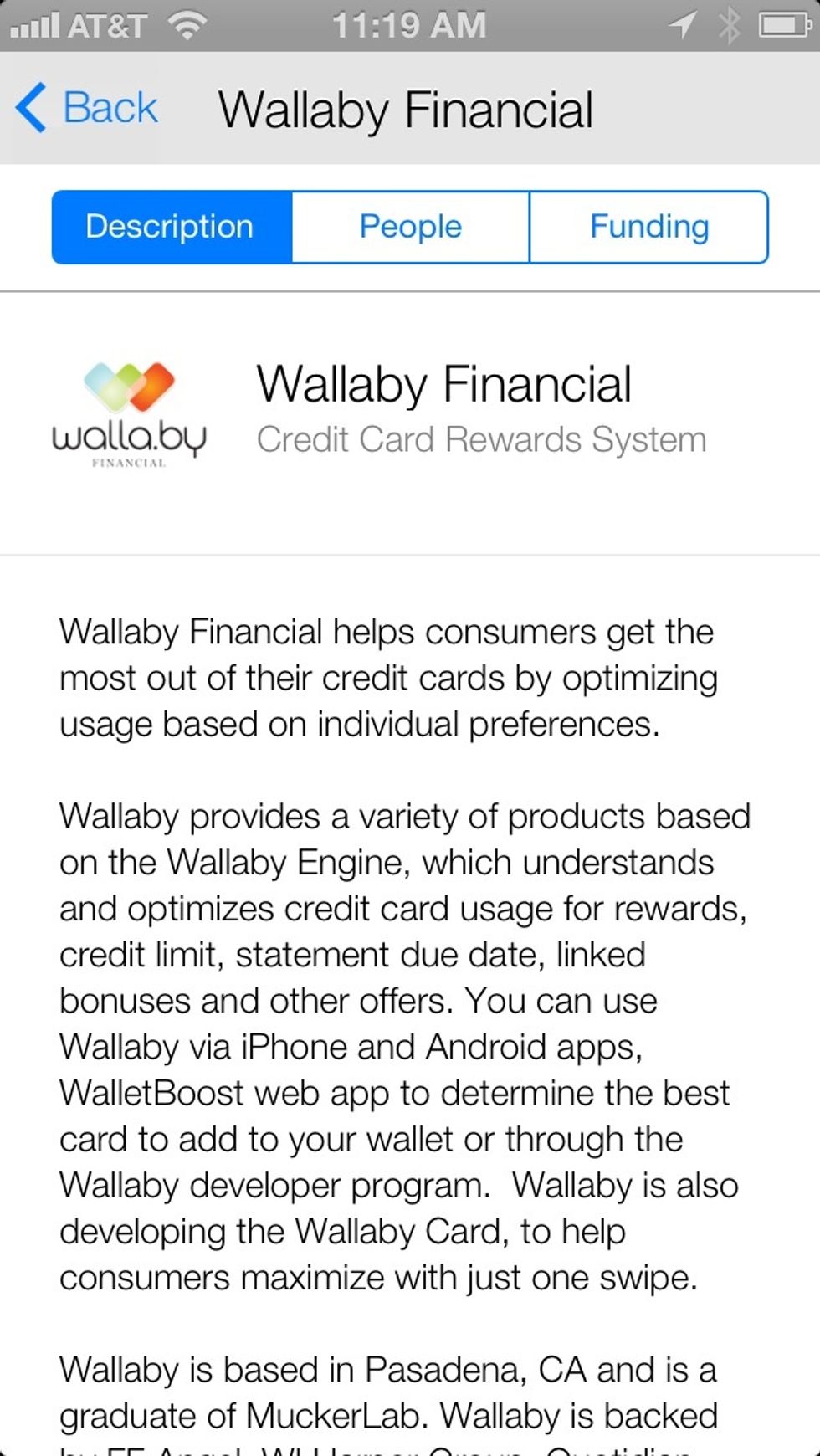 Get a detailed description about a startup.