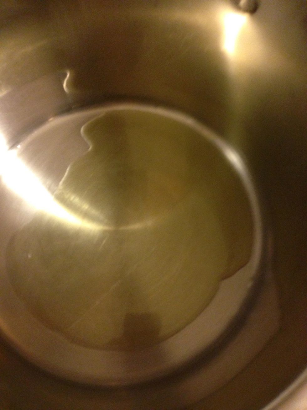 Get a few tablespoons of olive oil nice and hot and add the onion and garlic saut\u00e9 About 5 minutes