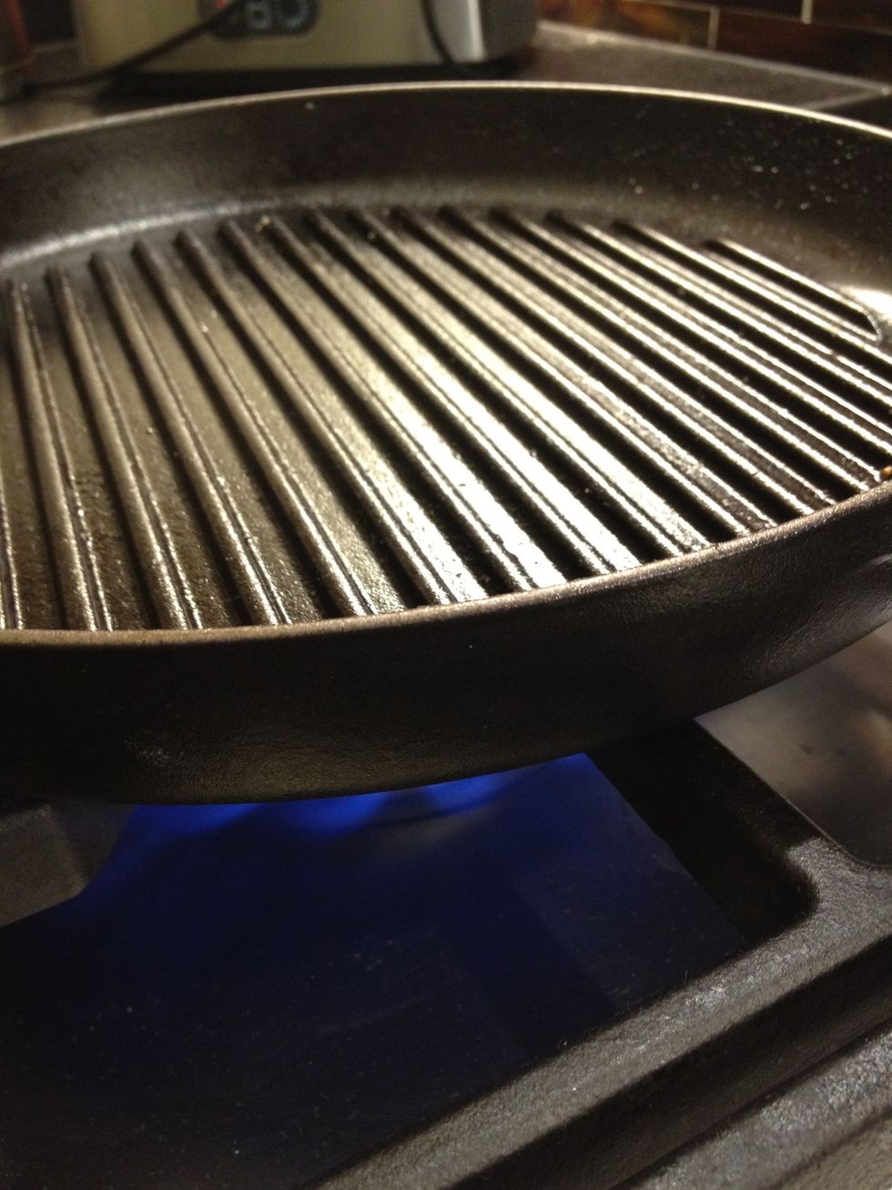 Get a good grill pan or your cheap one on the fire. Make sure its on high.