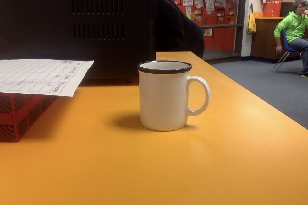 Get a good sized coffee mug with straight sides