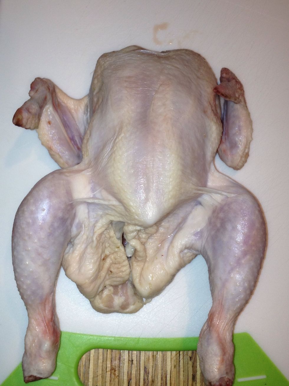 Get a hole fresh chicken wash it