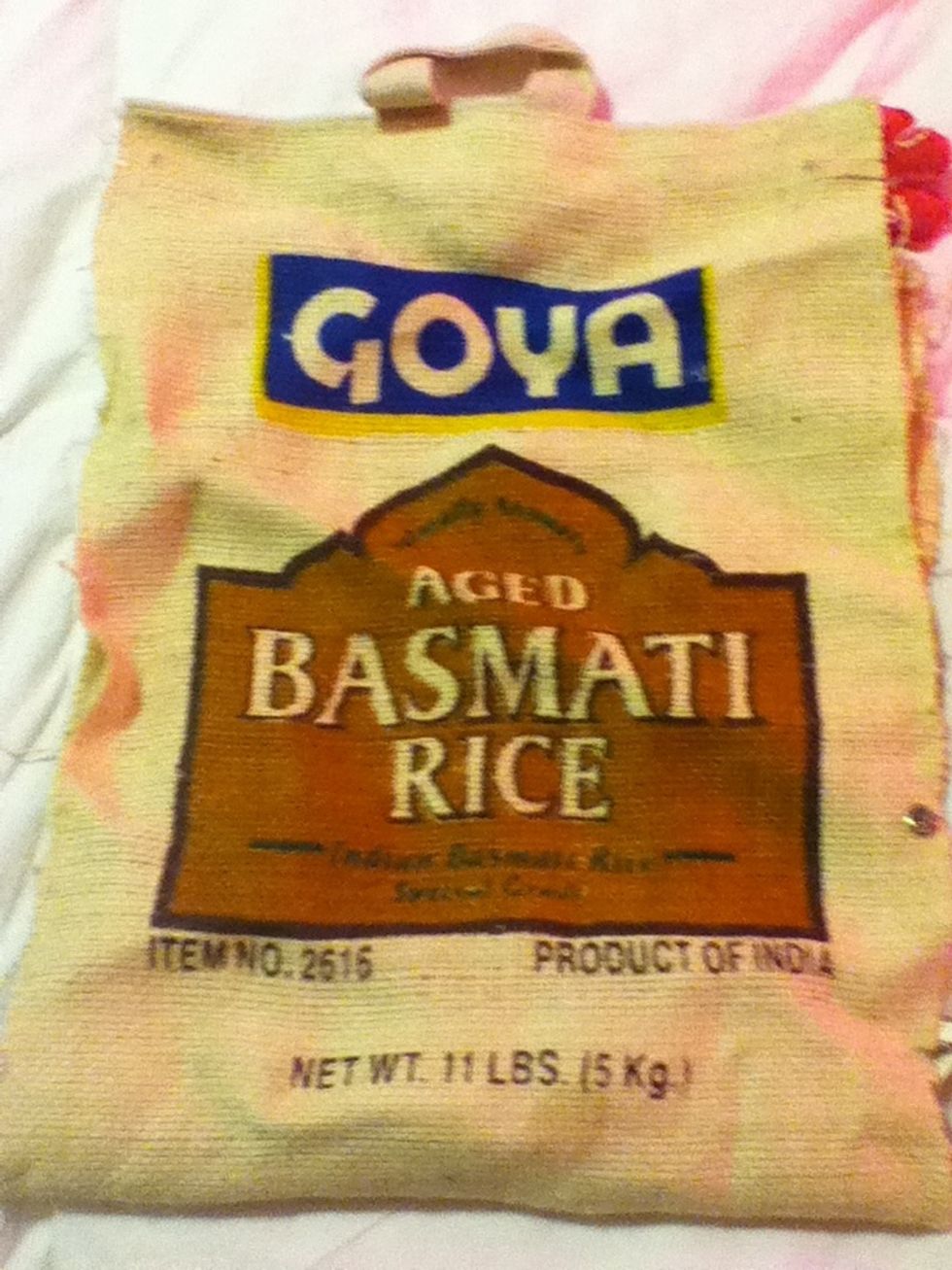Get a holy Goya bag usually the one that says Basmati Rice on it