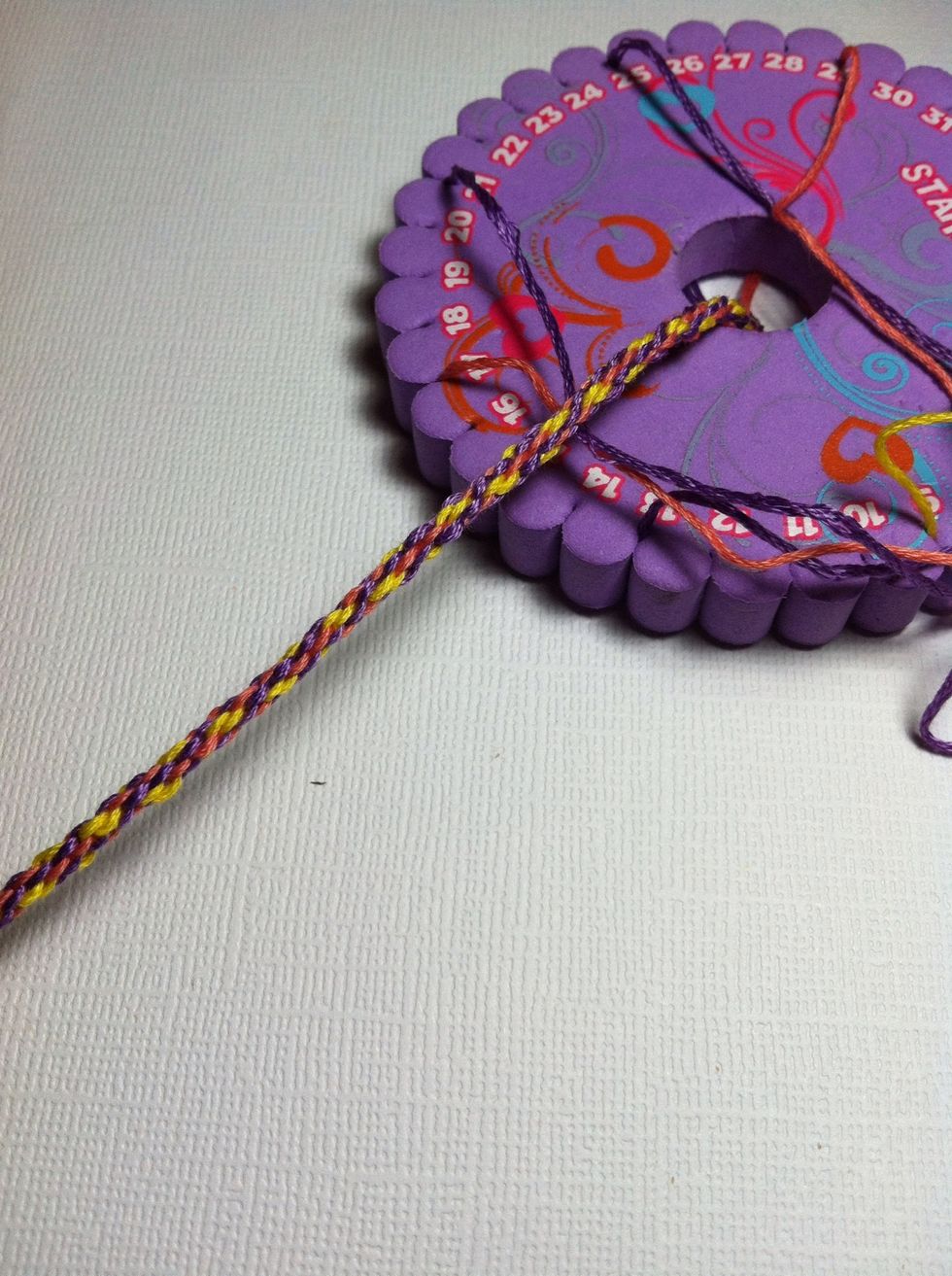 Get a length you like, about an inch shorter than you'll need, and pull it off the wheel/disk tie and overhand knot and stretch it.