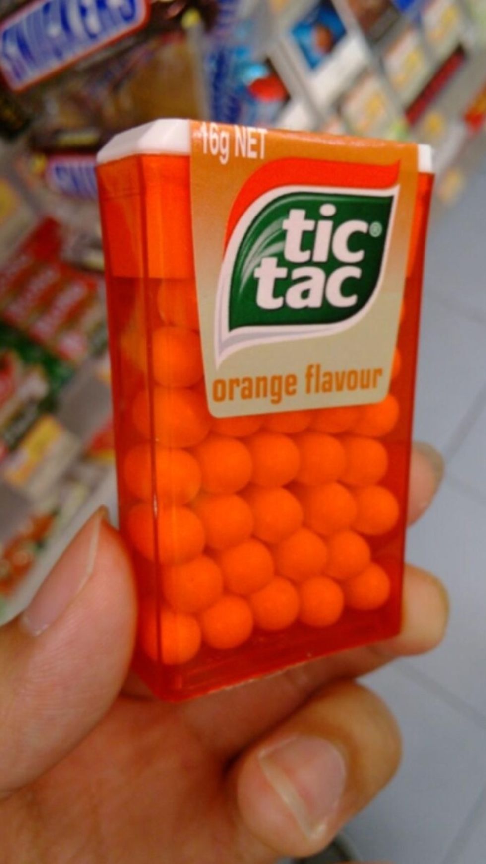 Get a pack of tic tacs and eat them :D This is my favorite part.