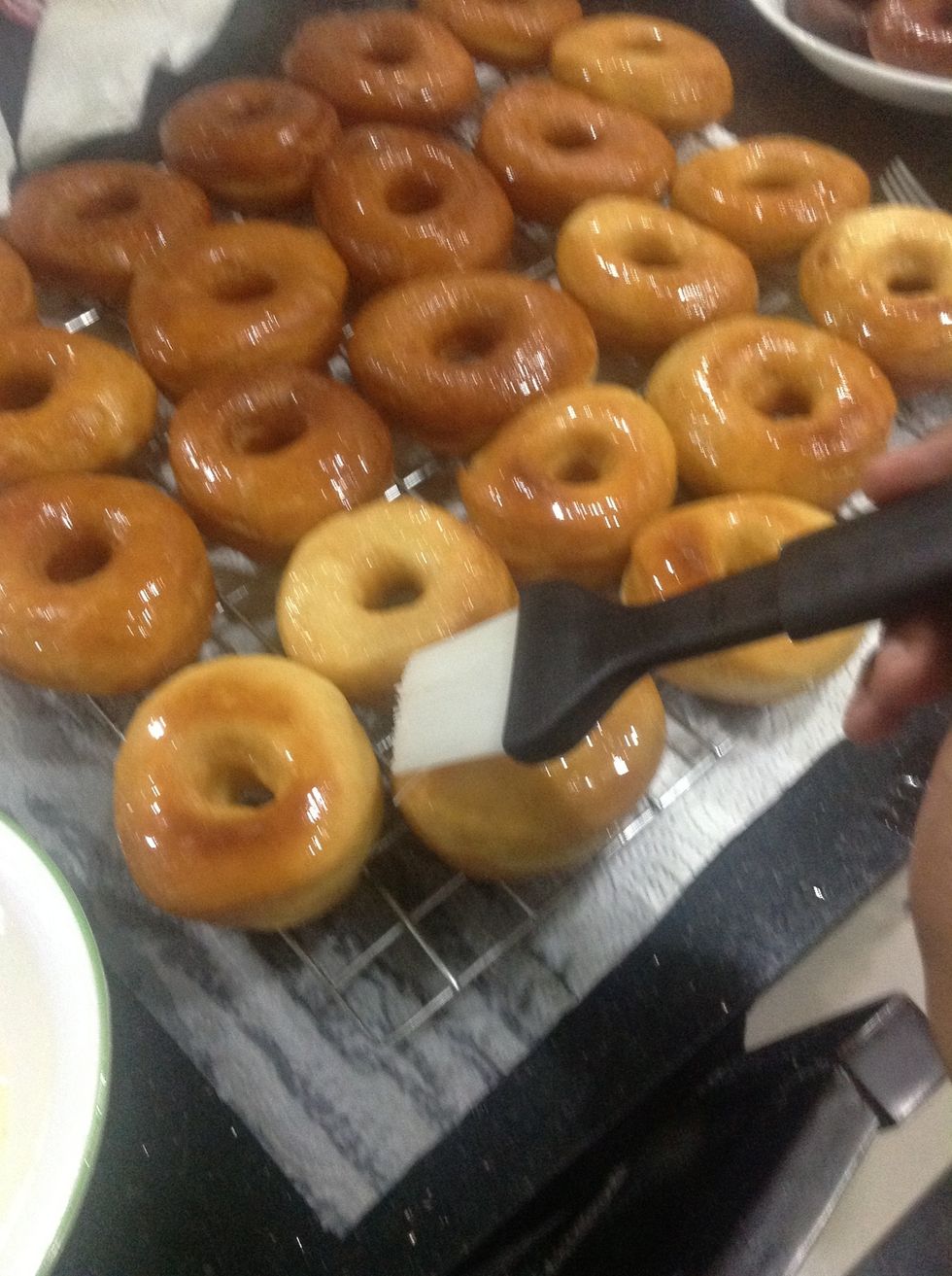 Get a pastry brush and brush the glaze on each of them \u263a\u263a\u263a