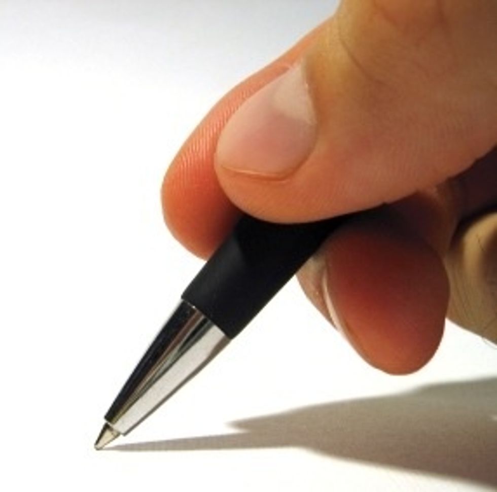 Get a pen, pencil, or recording device.