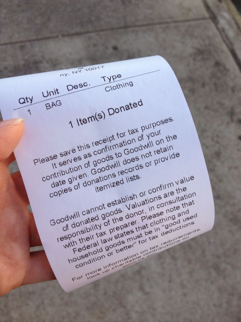 Get a receipt so you can claim a tax deduction later.