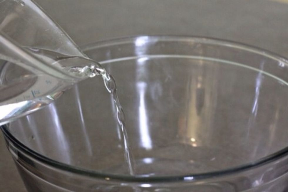 Get a separate bowl and add Water