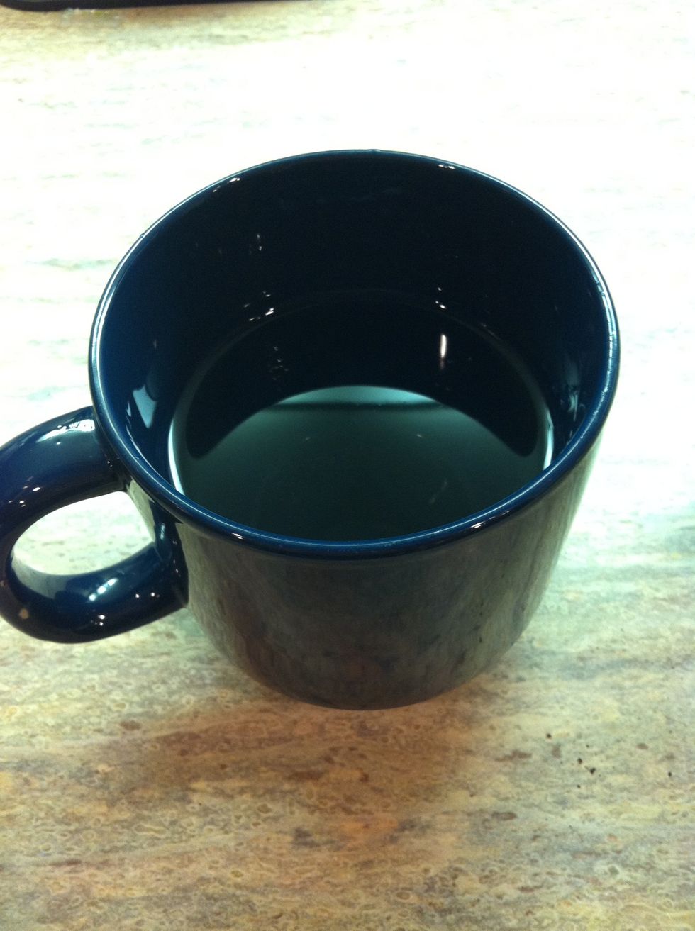 Get a separate mug and fill it with water