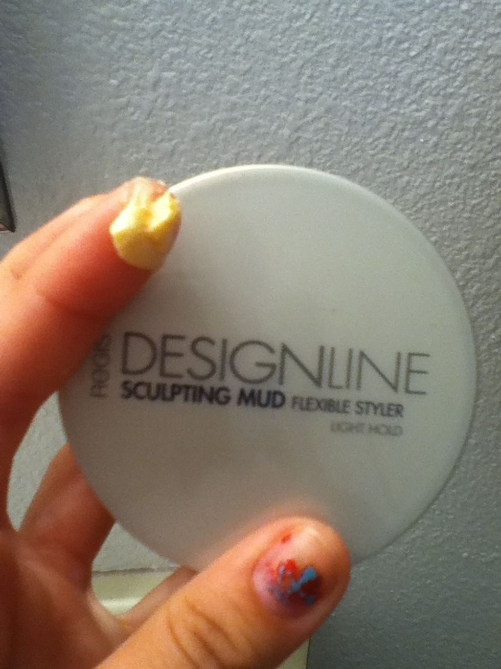 Get a small amount of your styling product or gel (enough to cover the tip of your finger).I like to use sculpting mud or another thick product to make sure everything sticks.
