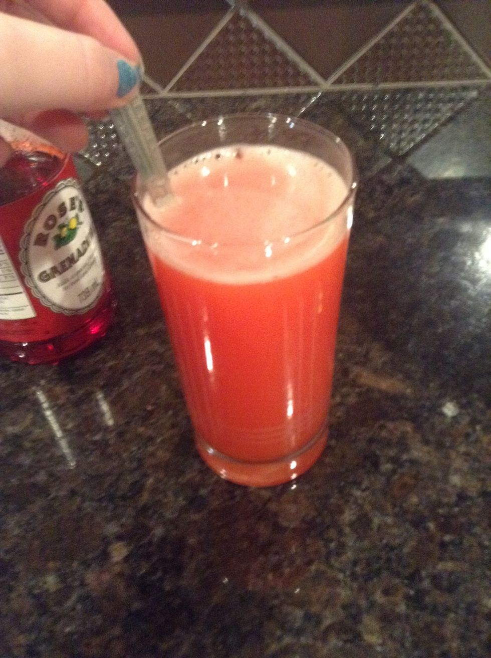 Get a straw or spoon and start stirring, this is where you can add your cherry!