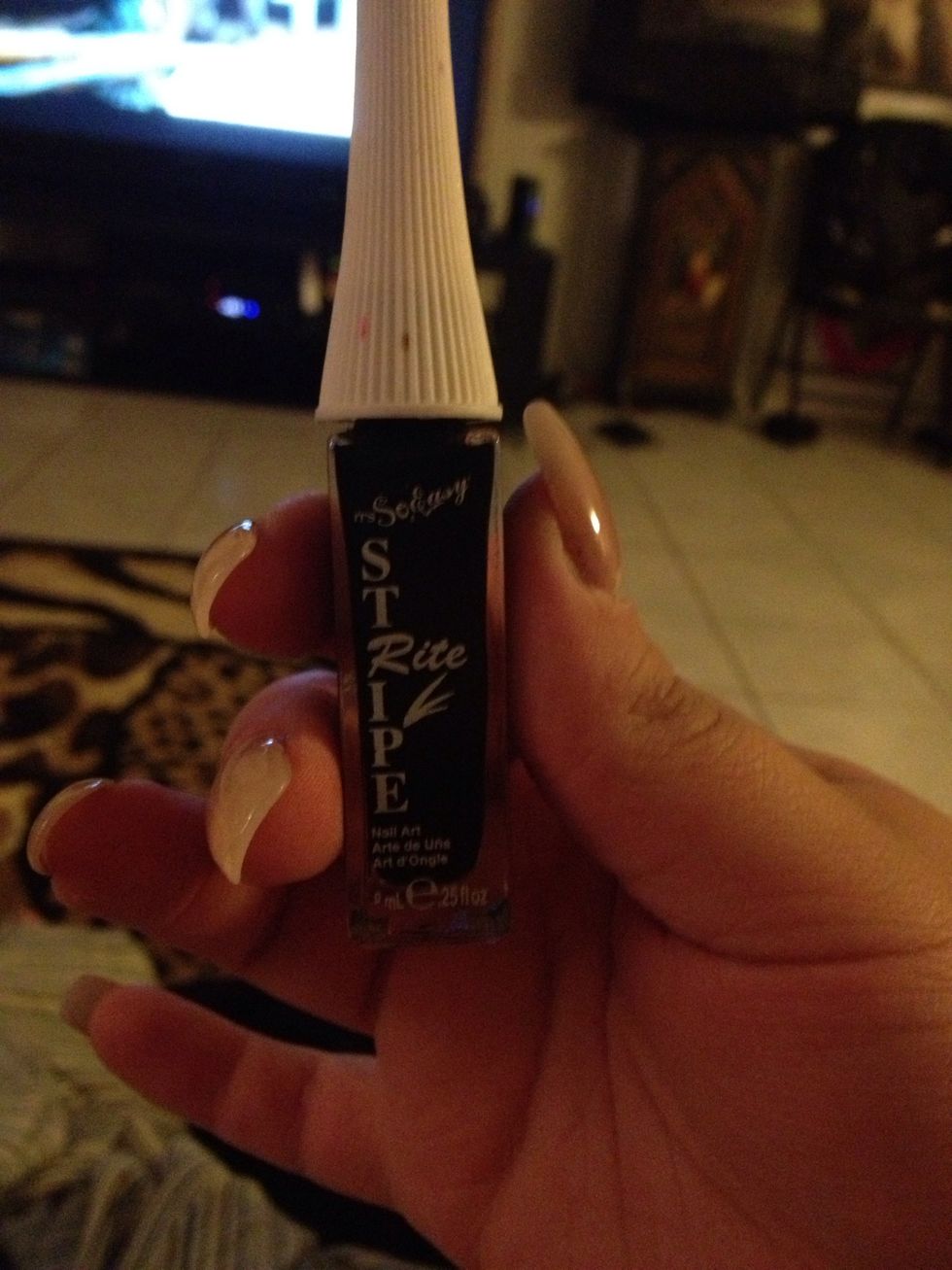 Get a Striper. This is THE BEST polish/Striper combo. You can get all these supplies at Sally's Beauty Supply.