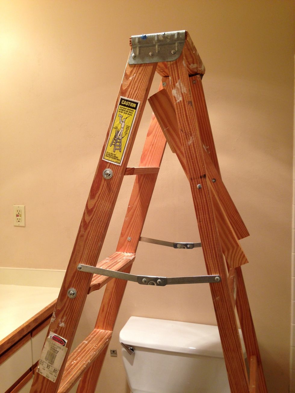 Get a taller ladder if necessary.