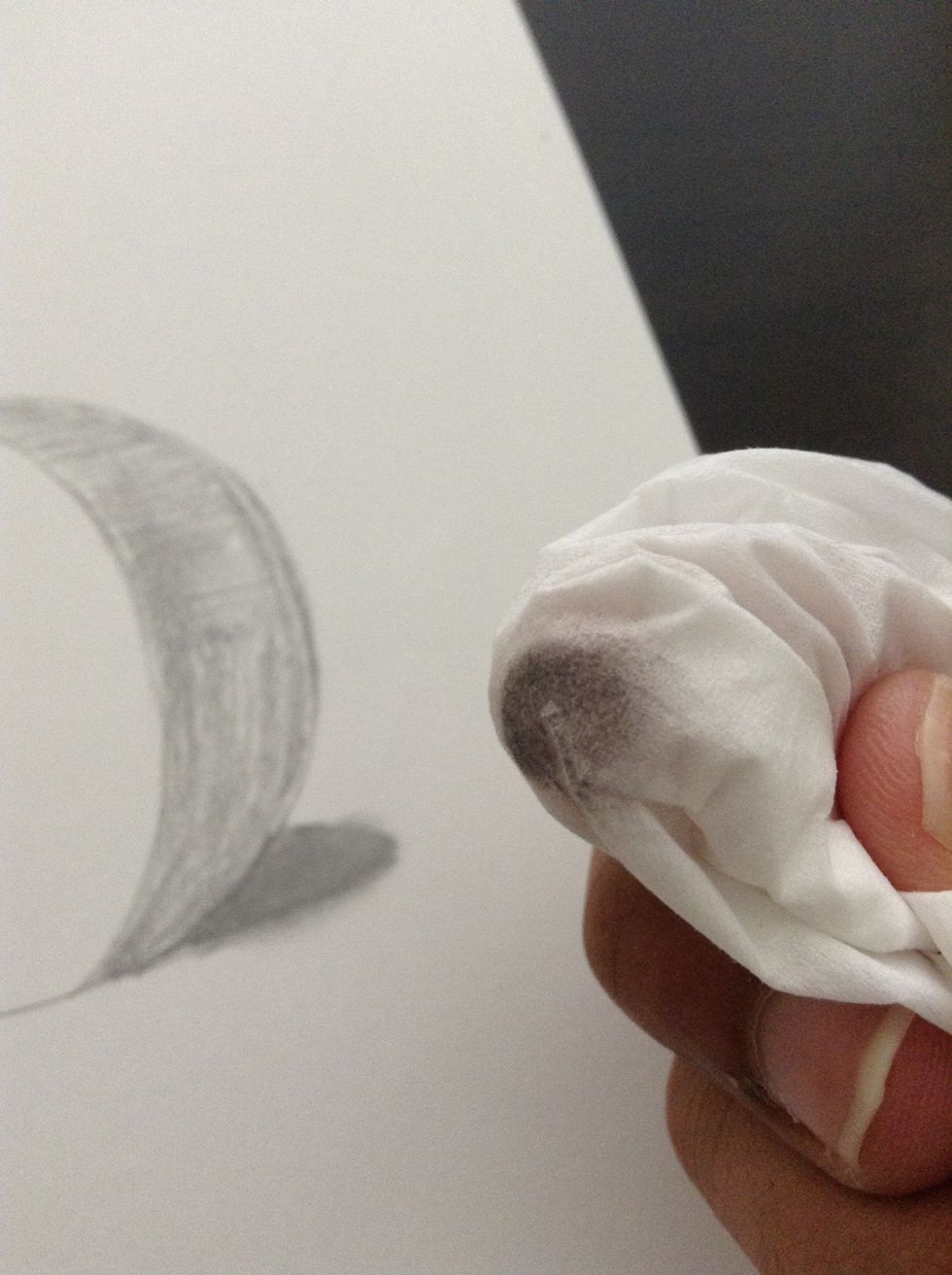 Get a tissue and wrap it around your finger and rub to shade.