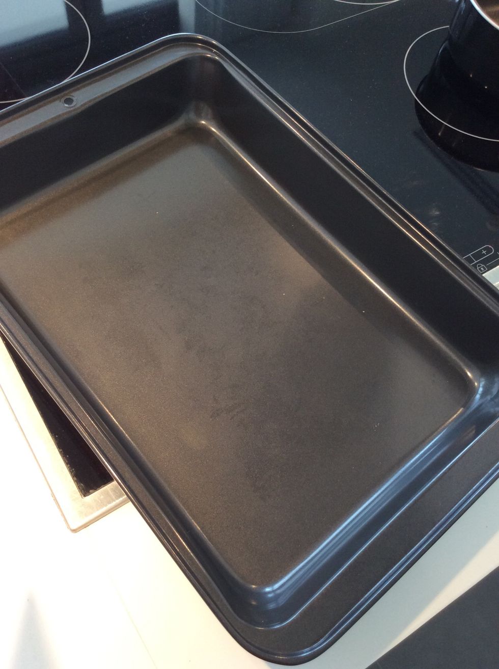 Get a tray (medium size) and line it with non stick baking parchment