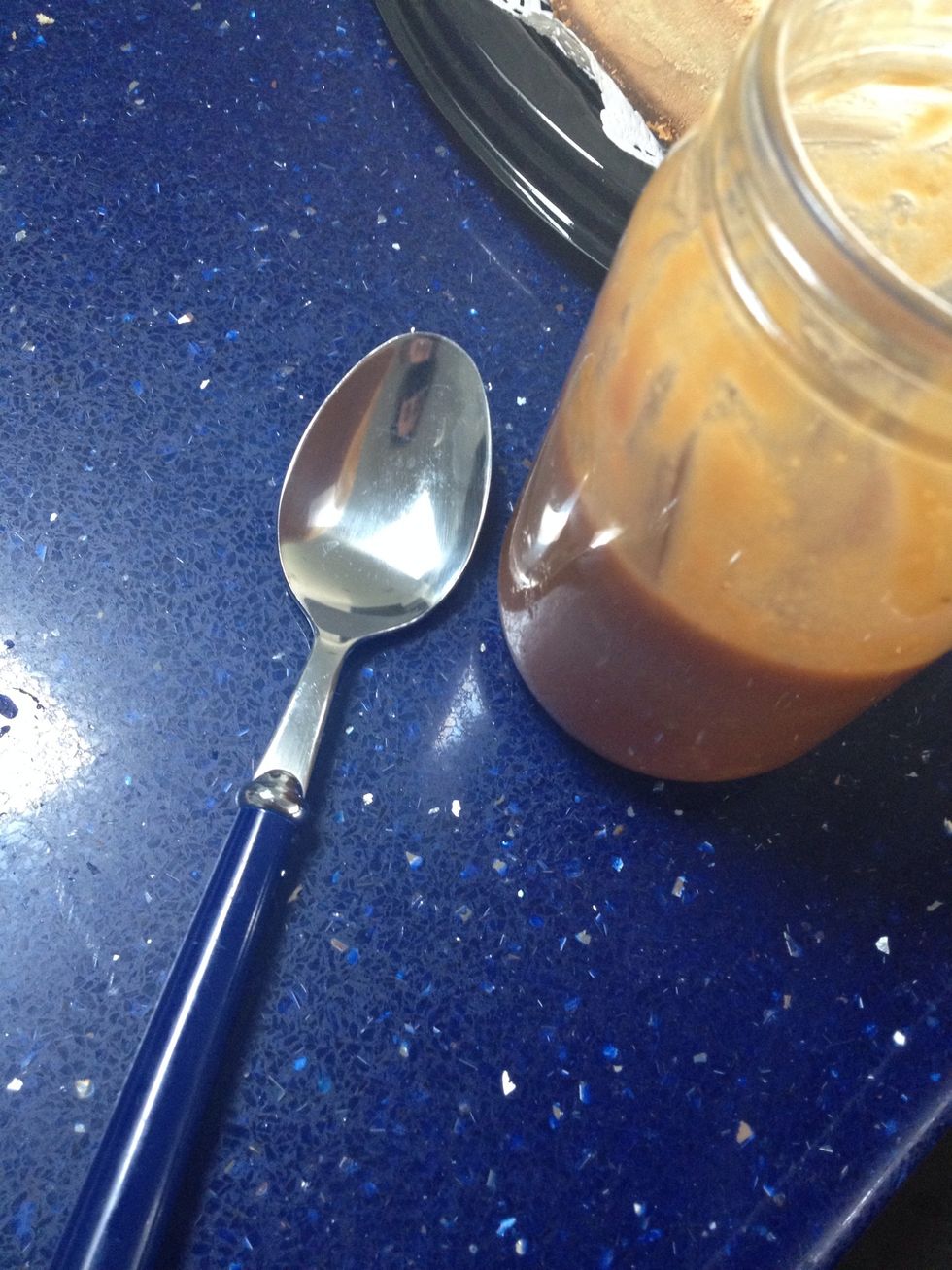 Get a wide spoon and your caramel