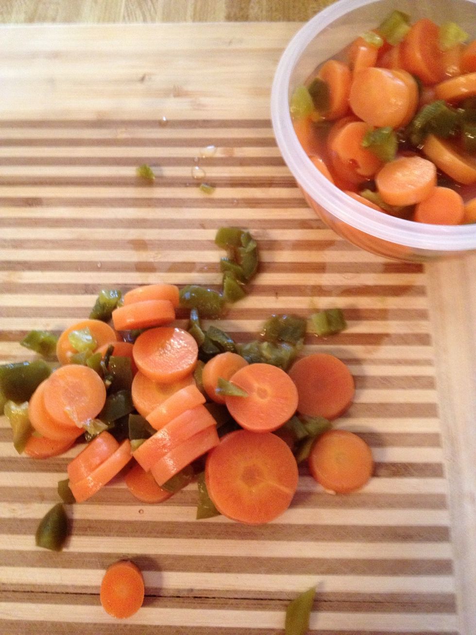 Get about 1/2 the can of carrots