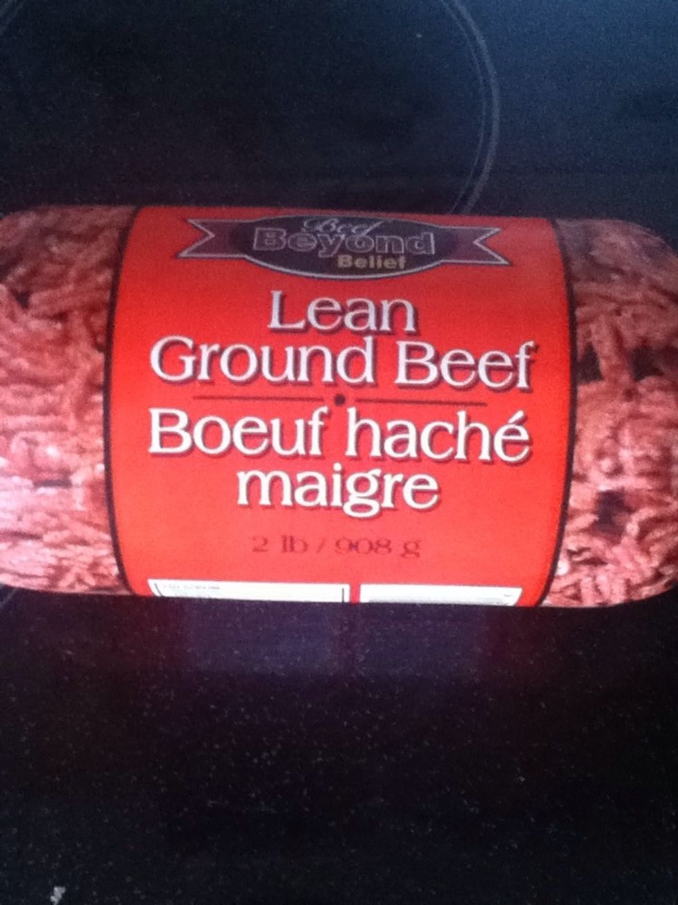 Get about 2ibs of ground beef ^
