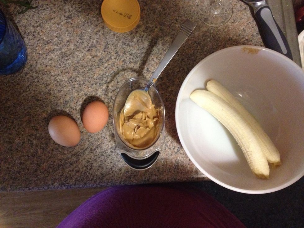 Get all of your ingredients together and mash them up in a bowl.