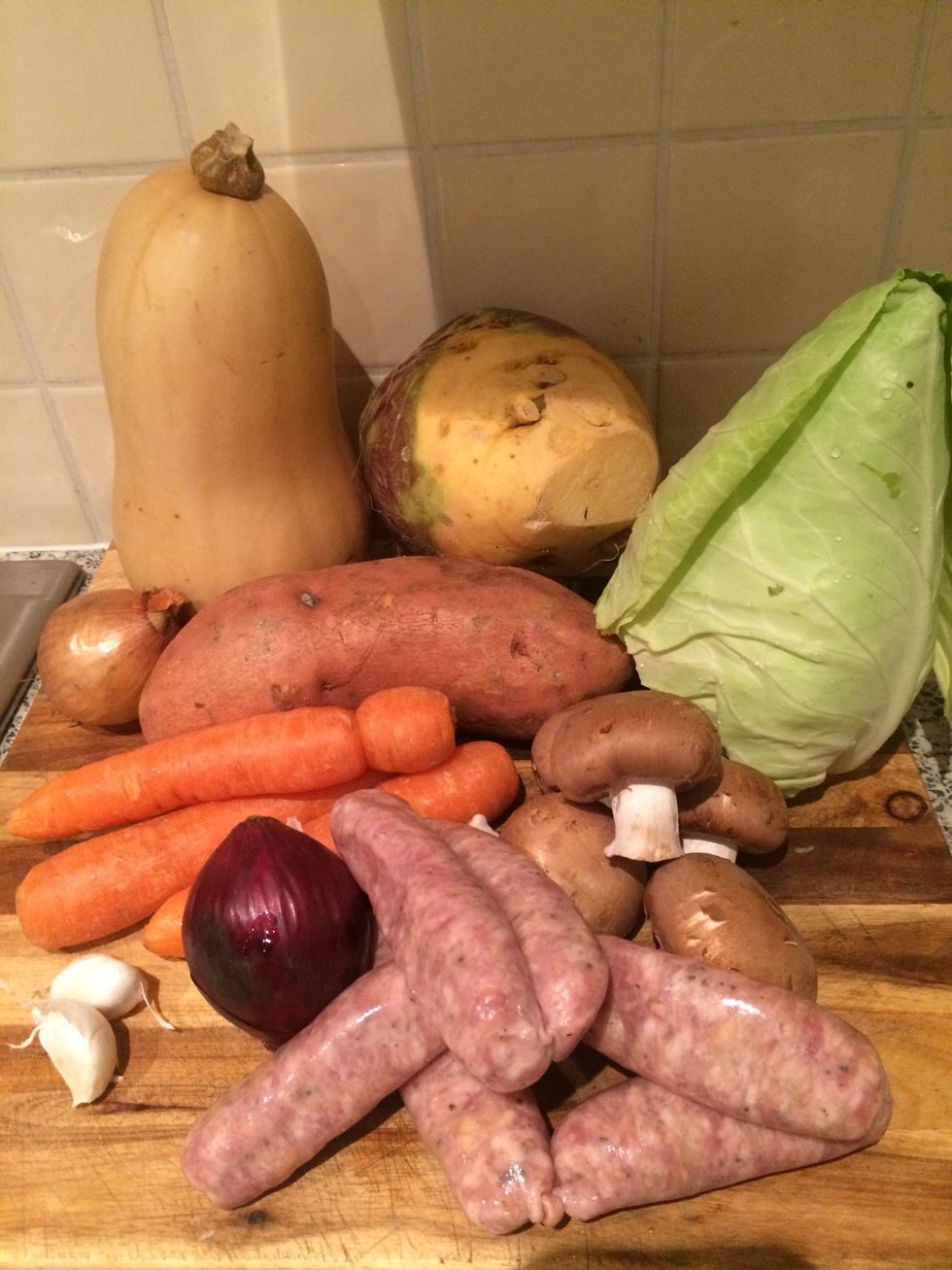 Get all the ingredients out! Not got some of the veg? Add more if something else!