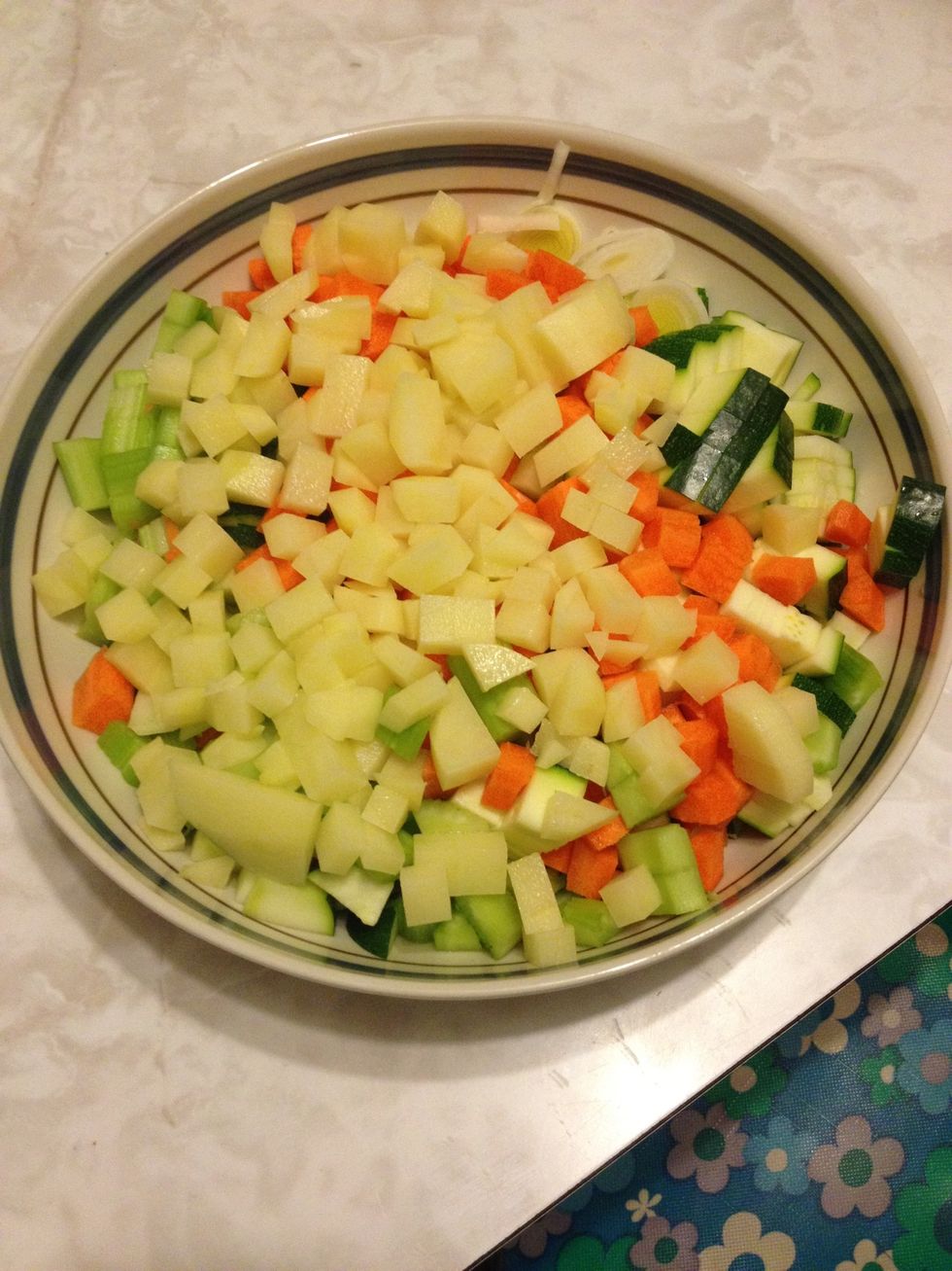 Get all the rest of your chopped up veggies