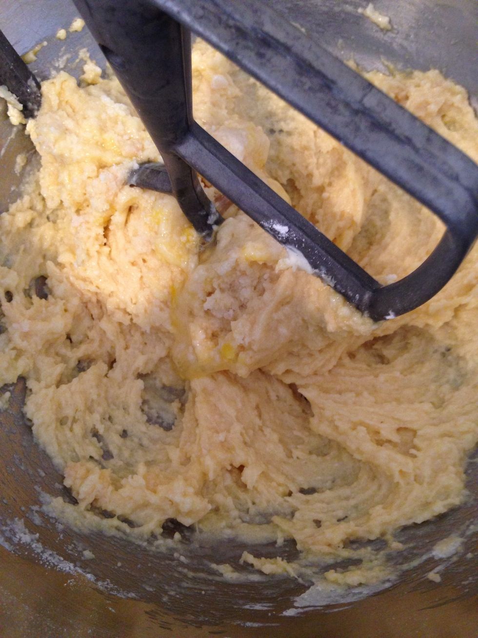 Get all the stuff mixed then scrape the bowl. Turn mixer to medium and mix one minute. No, seriously , set the timer.