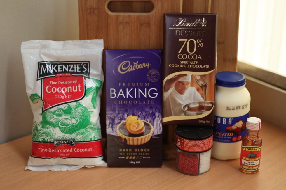 Get all your ingredients together. Once you start tempering the chocolate you can't get distracted. But I promise you, you will have perfect chocolate ganache in 15 minutes.