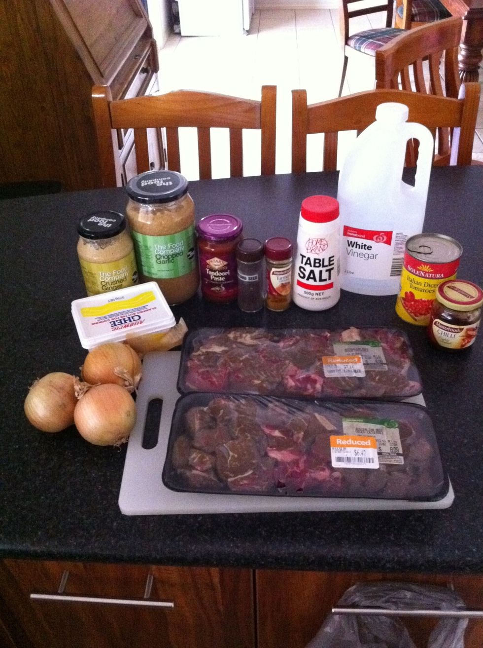 Get all your ingredients together.