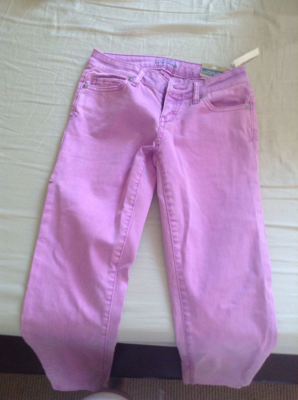 Get an old pair of jeans. I never wore these because they said they were skinny jeans and they never were so I decided to use these one.