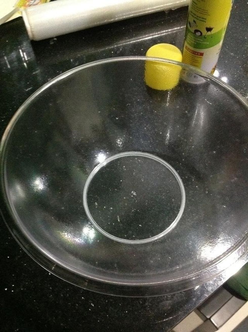 Get another bowl ready and spray with with non stick cooking spray, or grease it with butter/oil.