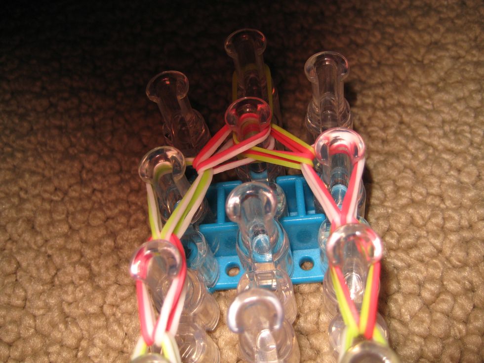 Get bands at the bottom, then go diagonally.