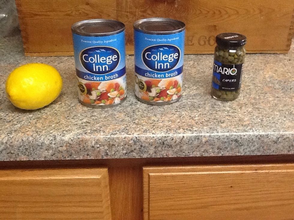 Get capers and chicken broth