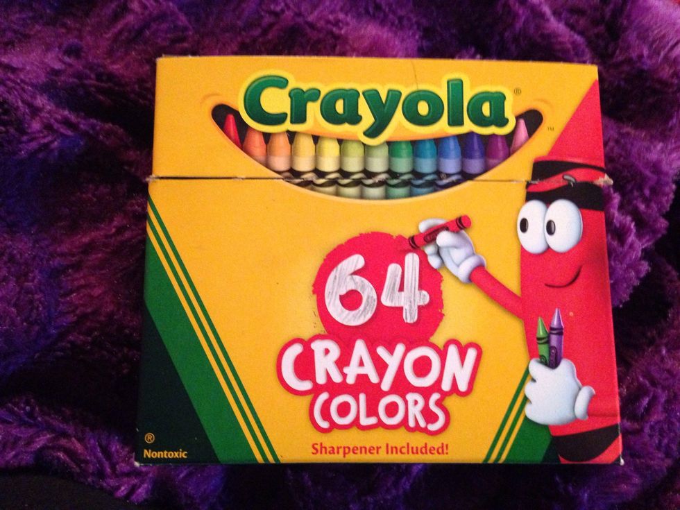 Get crayons and find one that looks like a reddish orange color