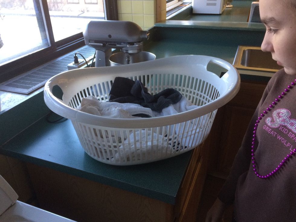 Get dirty towels near washer