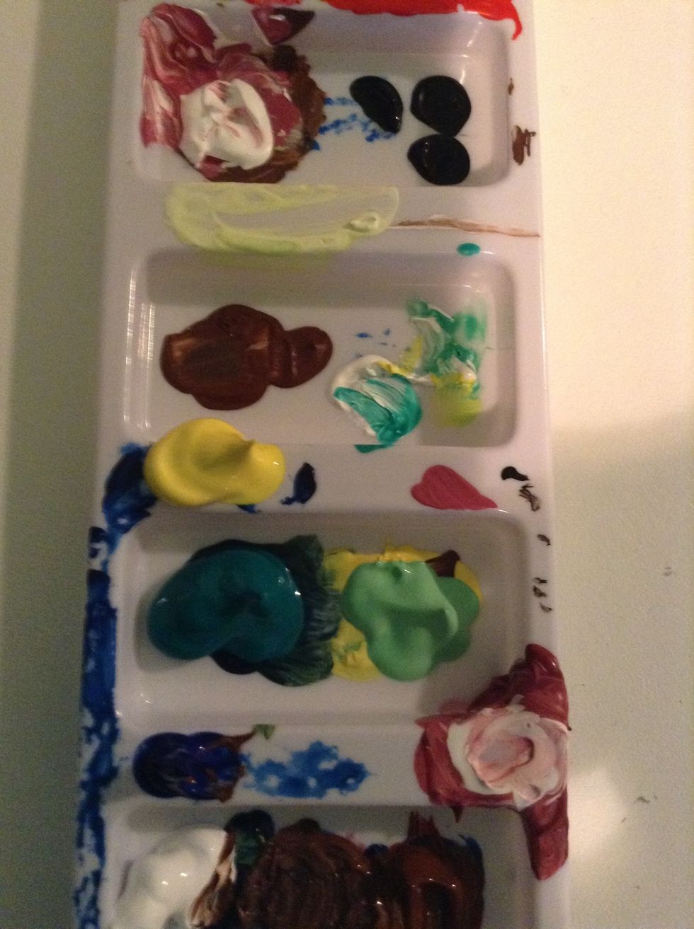 get greens and some other colors that would be good, and mix!!