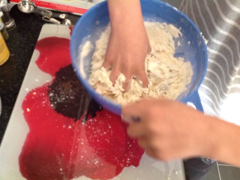 Get hands in and mix together