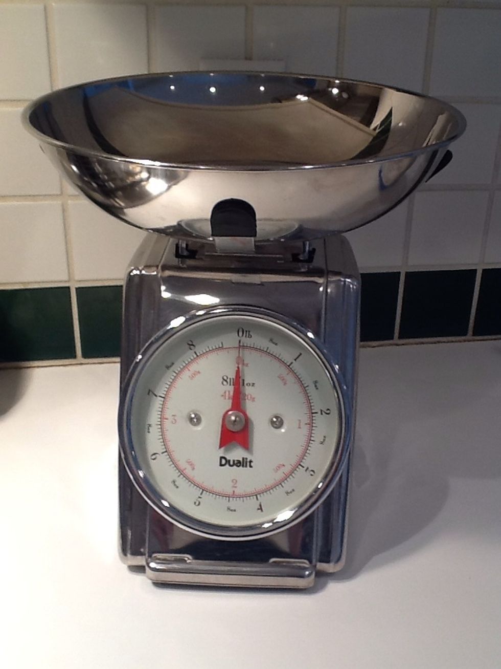 Get out a big Tupperware with a lid, and all ingredients. And your scale. You don't have one? You're going to need one because this is one of the last times I'm going to let you use measuring cups.