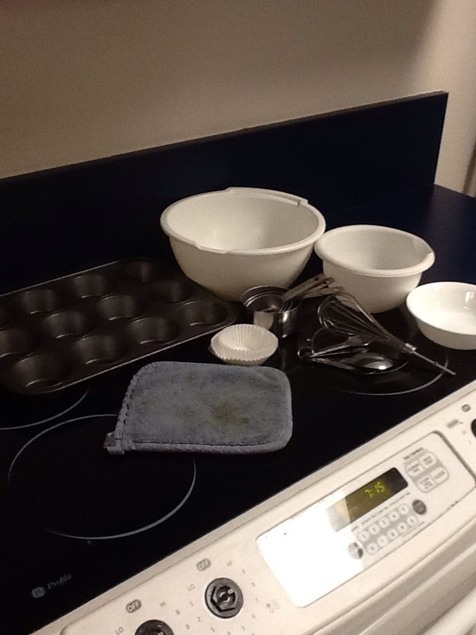 Get out cooking supplies