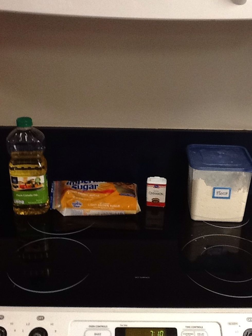 Get out ingredients for the topping