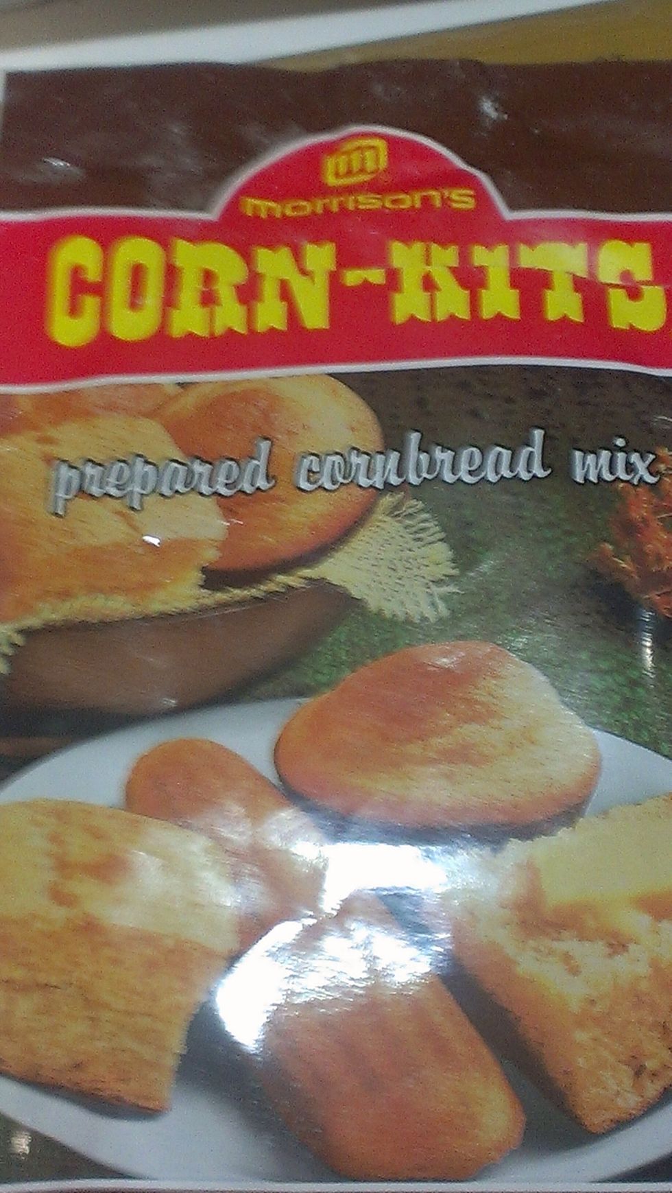 Get out large bowl put 2 packages of cornbread mix in the bowl