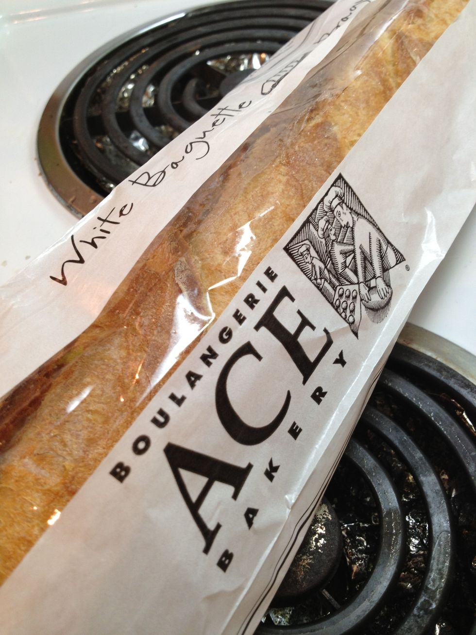 Get out the baguette and cut it up into thick slices to dip in the wine sauce. Trust me, this is a delish idea!