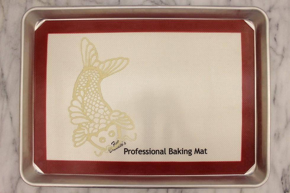 Get out the prepared baking pan from the freezer.