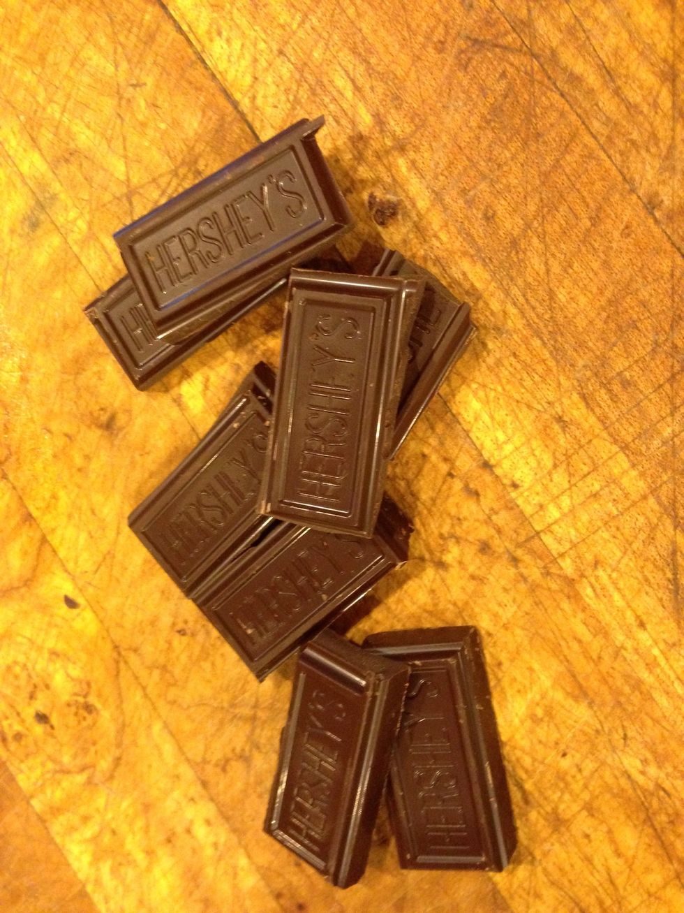 Get out your dark chocolate! Chop it up and temper it. (that just means melt it down!)