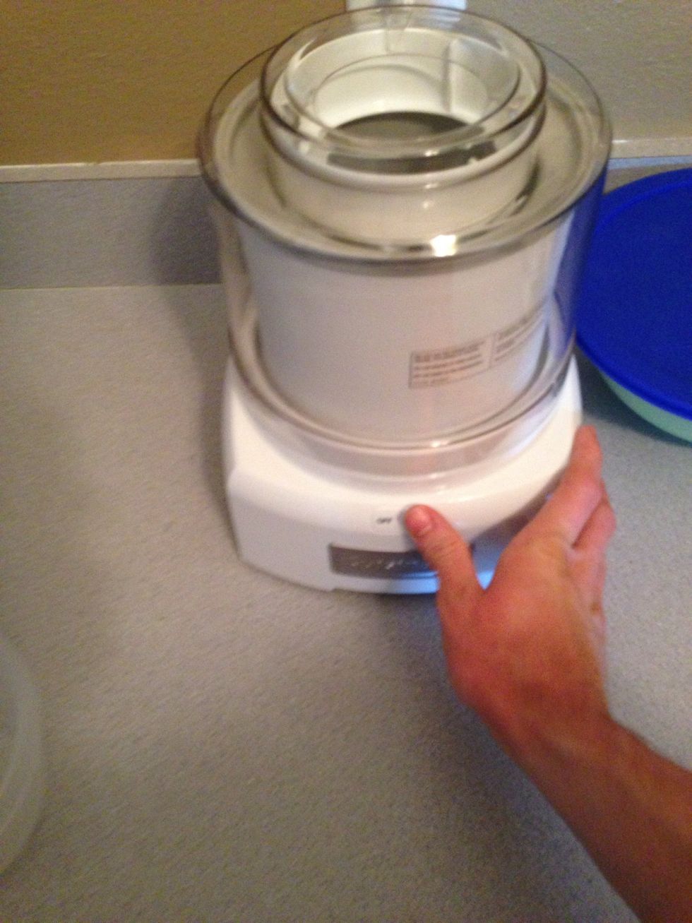 Get out your ice cream machine and turn it on before pouring mixture into it.